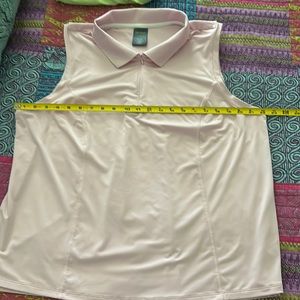 Tek Gear 1X sleeveless polo- light pink poly/spandex. No rips tears EUC